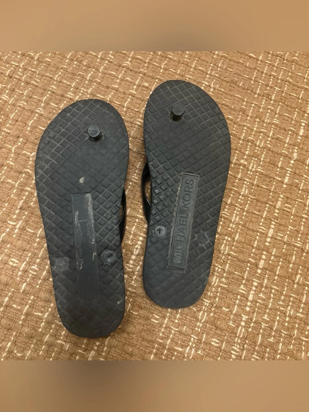 Michael Kors Black Women's MK Logo Jelly Flip Flop Sandals